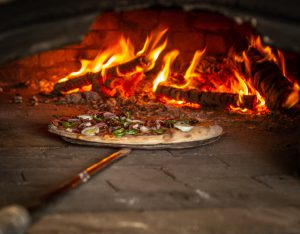 Burning Wood on Fire Pit